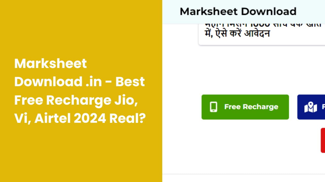 Marksheet Download .in - Best Free Recharge