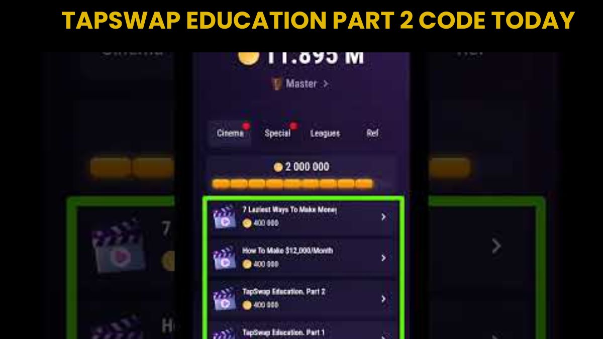 TapSwap Education Part 2 Code Today